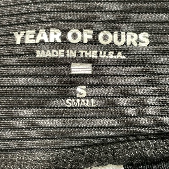 NWT Year Of Ours Ribbed Flare Black Leggings Pants Stretch Yoga Women’s Small - Picture 11 of 13